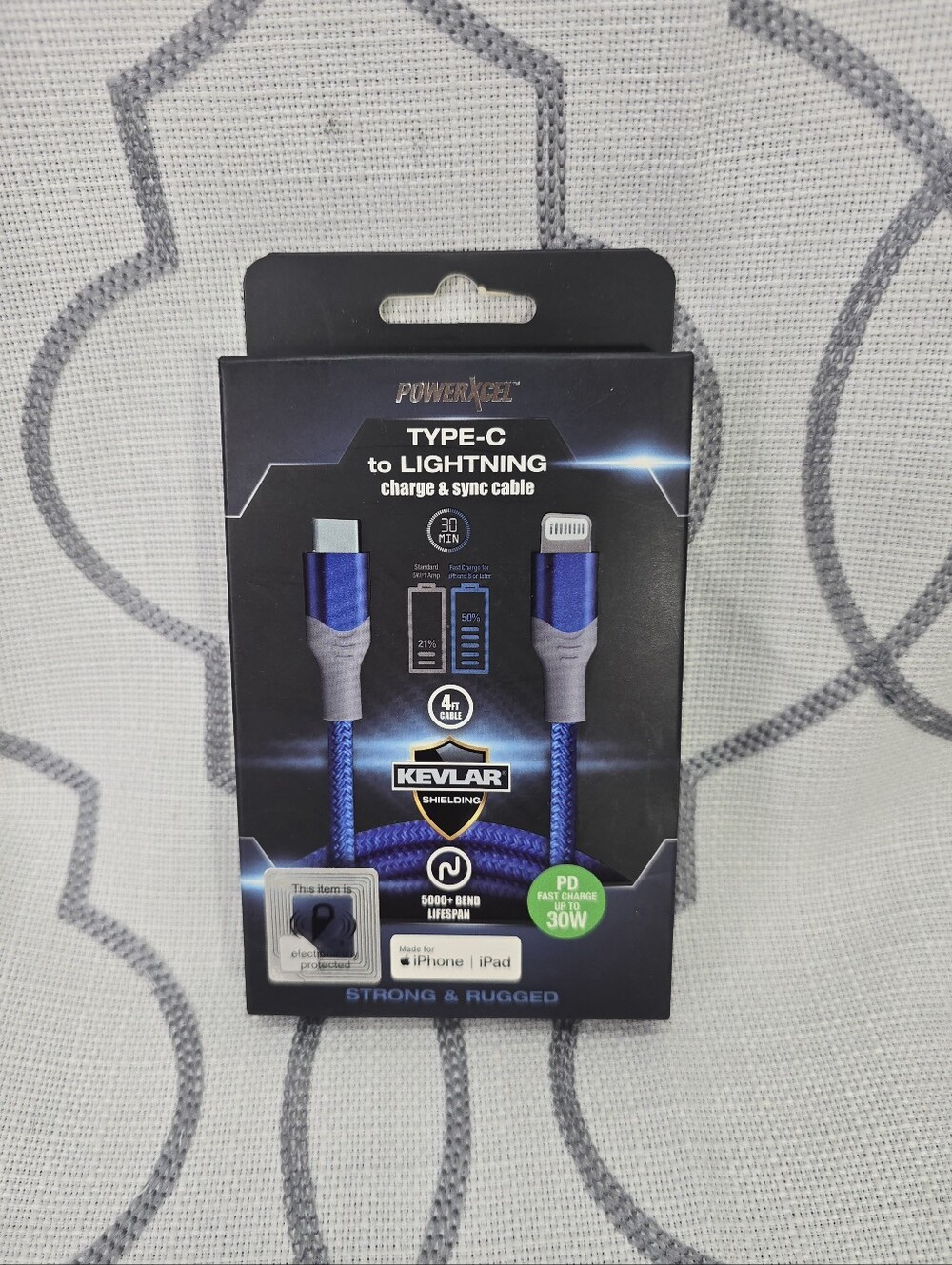 Powerxcel Type C to Lightning charge/sync 4Ft cable- Fast Charging IPhone/ Ipad